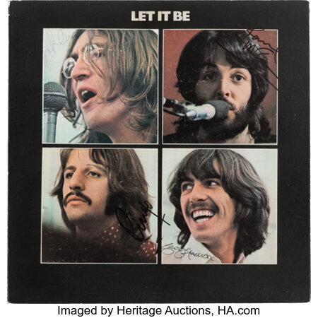 Music Memorabilia:Autographs and Signed Items, Beatles Signed Let It Be US Stereo LP Cover (Apple AR-34001,1970) in a Framed Display, the Only Example Known to ... Image #1