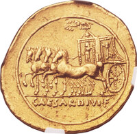 Ancients:Roman Republic, Ancients: Octavian, as sole Imperator (31-27 BC). AV aureus (22mm,7.96 gm, 1h)....