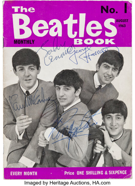 Music Memorabilia:Autographs and Signed Items, Beatles Signed The Beatles Book Monthly No. 1, August1963... Image #1