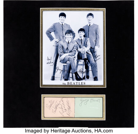 Music Memorabilia:Autographs and Signed Items, A Set Of Beatles Signatures In An Autograph Book 1963... Image #1