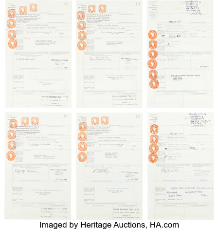 Music Memorabilia:Documents, Beatles Sale of NEMS to Triumph Investment Trust Ltd. StockTransfer Certificates, 1969.... Image #1