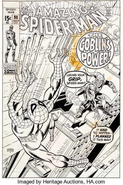 Gil Kane and Frank Giacoia Amazing Spider-Man #98 Cover Original Art (Marvel, 1971)